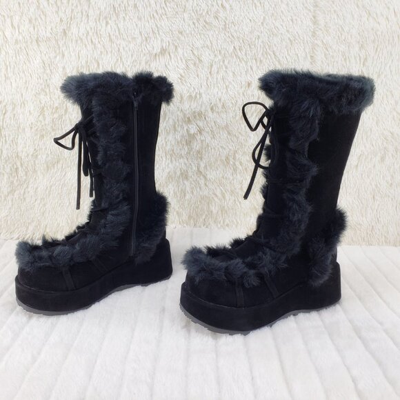 Cub 311 Platform Furry Mammoth Stomper Knee Boots - Picture 5 of 11